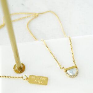 Anthropologie Melanie Auld Half Circle Necklace Moonstone